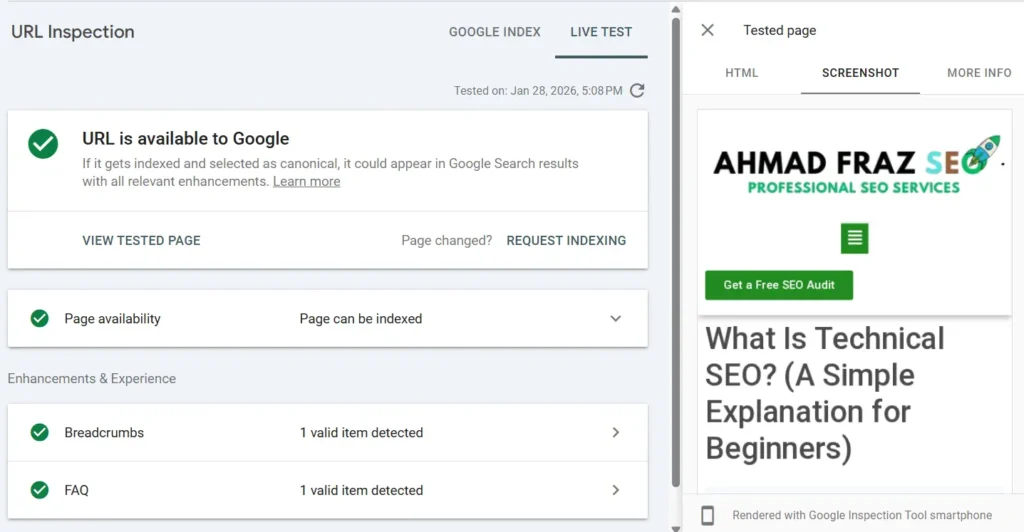 Googlebot test - ahmad fraz seo