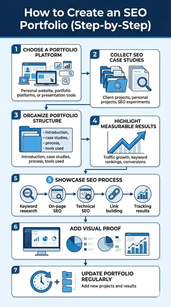 ahmad fraz seo - seo portfolio workflow - infographic