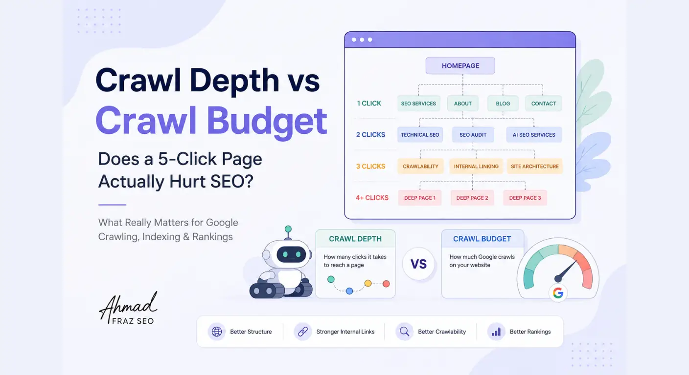 Crawl Depth vs Crawl Budget - blog featured image - ahmad fraz seo