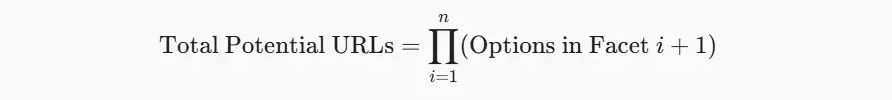 faceted navigation calculation formula