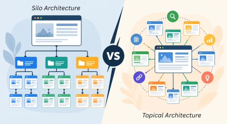 silo vs topical Site Architecture for SEO - blog featured image - ahmad fraz seo
